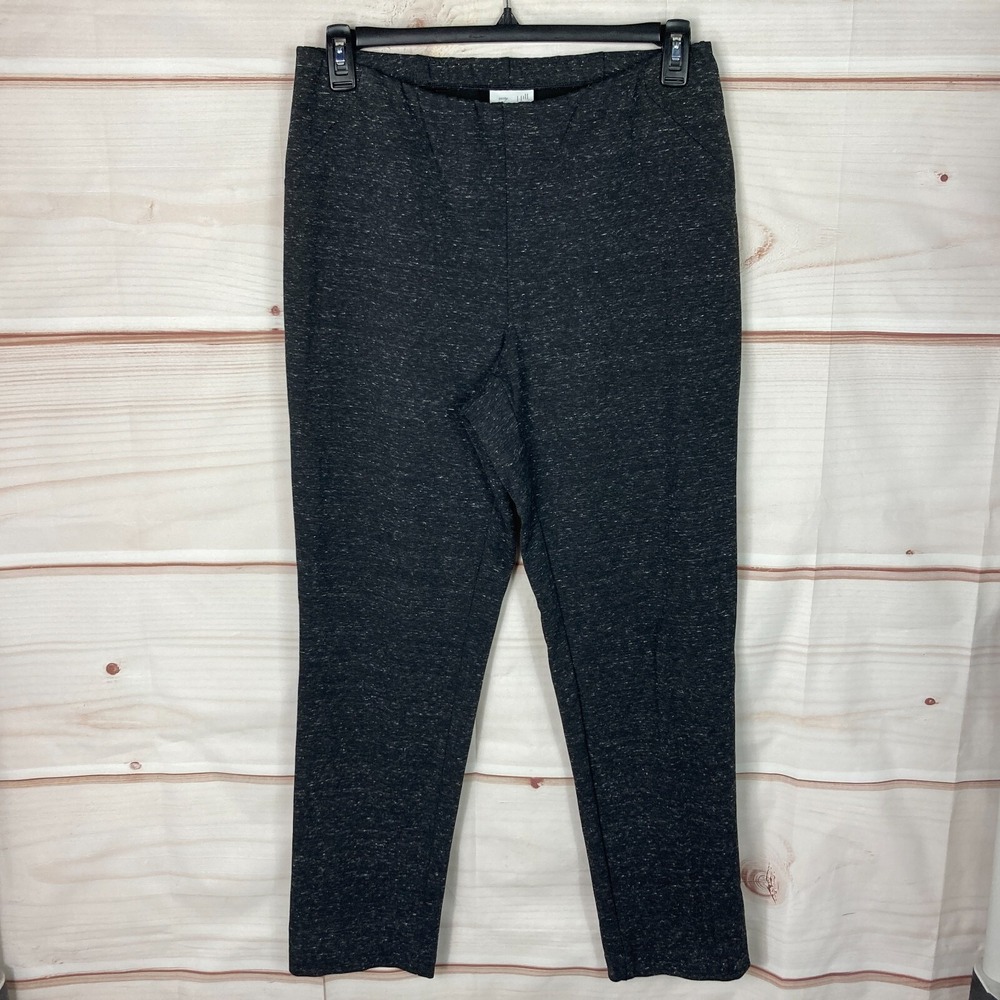J. Jill Pants Womens M Gray Ponte Knit Slim Leg Pull On Elastic Waist Pockets